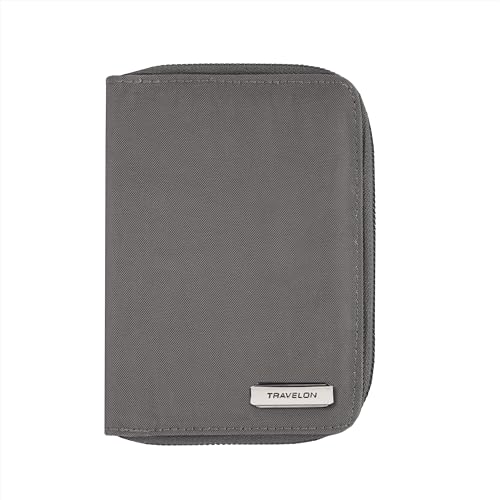 Travelon RFID Blocking Passport Zip Wallet - color: Smoke