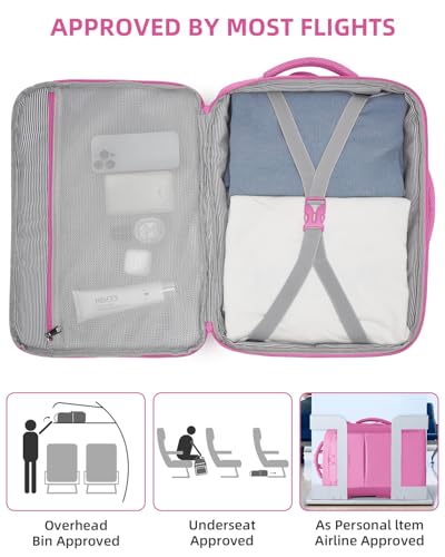 LARVENDER Carry on Luggage 22x14x9 Airline Approved Hardshell Suitcase with Wheels TSA Lock, PC+ABS Lightweight Suitcase Set for Women with Travel Backpack, Glossy Berry - color: Glossy Berry (XL-BP), size: 3 Piece Set (Backpack/TB/20)