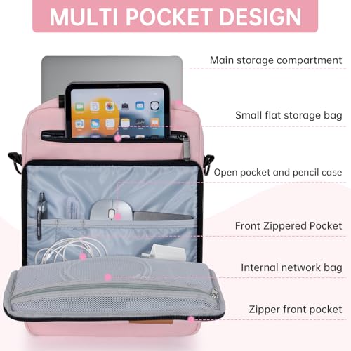 15 inch Laptop Sleeve Bag,Padded Protective Travel Carrying Case for New 15"/15.3" MacBook Air M5 M4 M3 M2 2026-2023,Dell XPS 15 Plus,15 Inch Surface Laptop 7/6/5/4/3,Galaxy Tab S9 Utra 14.6" - color: Pink, size: 15 Inch
