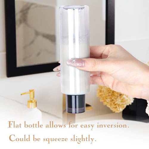 200ML/6.8OZ Travel Size Toiletries, 3 Pack Travel Size Containers, Leak Proof Plastic Bottles for Shampoo, Lotion, Body Wash with 6pcs Labels - color: Grey, size: 200ml(3pcs)