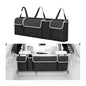 Car Trunk Organizer with Lid, Large Waterproof Vehicle Backseat Hanging Storage Bag with 4 Pockets & Adjustable Straps, Collapsible Automotive Interior Cargo Bag, Universal Fit (Black) - color: Black