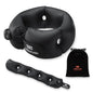 Inflatable Neck Pillow, Portable Travel Neck Pillow Airplane, Storable Black Neck Pillows Travel with Washable Cover, Adjustable Air-Fill Support
