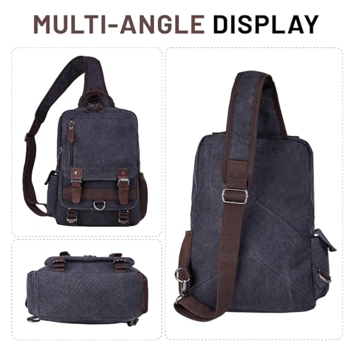 mygreen Canvas Cross Body Messenger Bag Shoulder Sling Backpack Travel Rucksack - color: Green, size: Large
