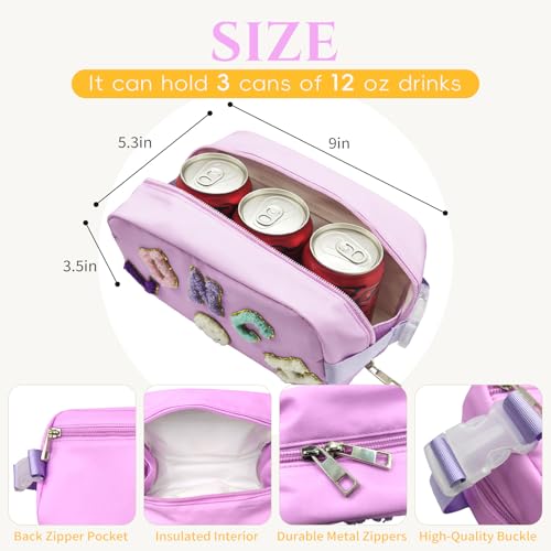 Small Lunch Bag for Girls with 2 Ice Packs, Insulated Mini Lunch Box, Freezable Cooler Bag for Kids Toddler, Reusable Snack Bags for School, Cute Lunchbox Back to School Supplies
