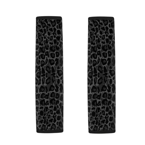 Gray Leopard Print Car Seat Belt Cover Seatbelt Shoulder Pad 2 Pack Comfortable Car Interior Automotive Anti-Slip Shoulder Strap Protects Fit Most Cars, Truck, Suv, or Van - color: A-Gray Leopard Print