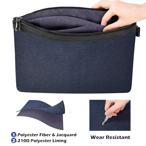 ECHSRT File Folder Document Organizer for Travel, Document Bag Zipper Pouch for Men & Women Blue - color: Blue