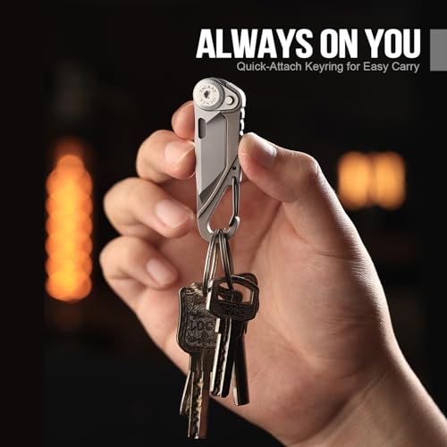 TACRAY Vinto 5-in-1 Titanium Small Pocket Knife – Ultra-Light Mini EDC Multitool Utility Knife with Folding Blade, Seatbelt Cutter, Bottle Opener & Screwdriver, Compact Everyday Carry - color: Grey-Ti