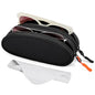 Marvolia Double Glasses Case Large Soft Eyeglass Case for Women Men Portable Zipper Sunglasses Pouch with Keychain Clip - color: Black