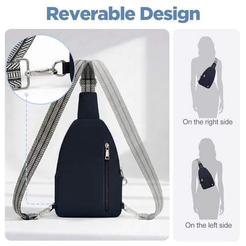 Anti Theft Sling Bag for Men & Women, Lightweight Puffer RFID Crossbody Bag for Travel, Commuting & City Walking, Hands-Free Everyday Essentials Bag Dark Blue - color: Dark Blue