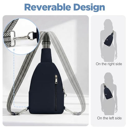 Anti Theft Sling Bag for Men & Women, Lightweight Puffer RFID Crossbody Bag for Travel, Commuting & City Walking, Hands-Free Everyday Essentials Bag Dark Blue - color: Dark Blue