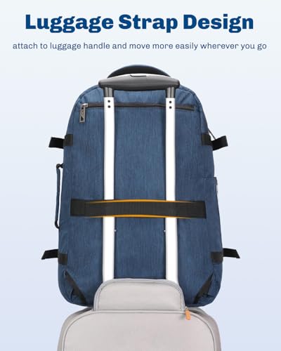 Hynes Eagle Travel Backpack 40L Flight Approved Carry on Backpack Men Large Cabin Weekender Laptop Backpack Women 15.6 inches - color: Blue 2024