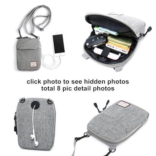 SEAFEW Mini Crossbody Bag Shoulder Bag for Men, Small Messenger Satchel Bag for Women - color: Grey