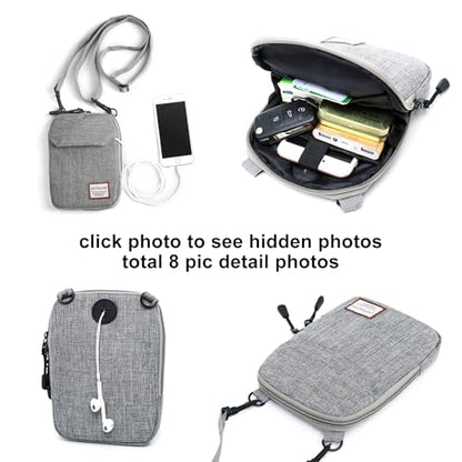 SEAFEW Mini Crossbody Bag Shoulder Bag for Men, Small Messenger Satchel Bag for Women - color: Grey