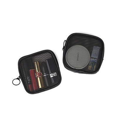 patu Mesh Travel Toiletry Bag, Transparent Standing Pouch, Portable Shaving Washing Kits Organizer, Personal Care Trip Case, 4 Packs, Size S, Black - size: S, Black (4 pcs)