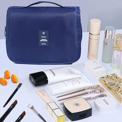 L&FY Hanging Travel Toiletry Bag Women's Cosmetic Organizer Makeup Pouch Men's Dopp Kits With Handle(Navy) - color: Navy, size: Compact Size