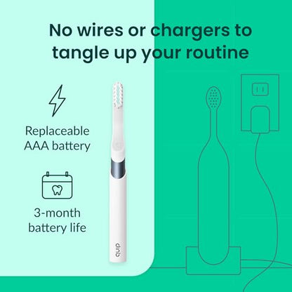 Quip Metal Sonic Electric Toothbrush for Adults - Time Travel & Soft Bristles with Travel Case & Replacement Brush Head - 3 Month Battery Life, Twilight Faded Blue - color: Twilight Faded Blue