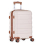 SUPER DEAL 21 Inch Carry On Luggage, Expandable Hardshell Spinner Suitcase with 360-Degree Wheels Height Adjustable Handle for Travel Business Trip, Cream White - color: Cream White