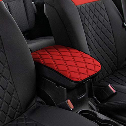FH Group Neosupreme Red Diamond Pattern Center Console Pad – Water-Resistant Armrest Cover Protector for Cars, SUVs & Trucks - color: Red, style: Console Cover (Diamond)
