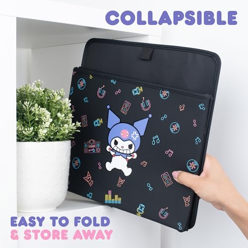 Sanrio Kuromi Car Trunk Organizer and Storage Bin - Collapsible Simple Compartment Convenient Heavy Duty, Fold Up for Easy Storage Box, Automotive Seat Cargo for Groceries Tools - 12.5L x 12.5W x 9H - style: Organizer Kuromi