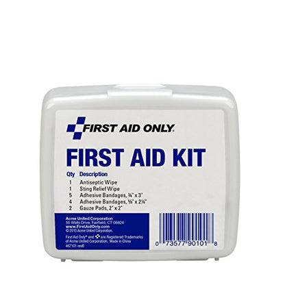 First Aid Only PhysiciansCare On-The-Go Emergency First Aid Kit for Home, Work, and Travel, 13 Pieces (Antiseptic Wipes, Sting Relief Wipes, Gauze Pads, Bandages) (Pack of 6) - size: 13 Piece Set (Pack of 6)