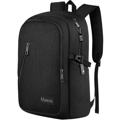 Mancro Laptop Backpack for Travel 17.3 in Anti-Theft Business Backpack Large Travel Computer Bag Daypack Work College Bookbag for Men Women, Black - color: Black, size: 17.3 inch