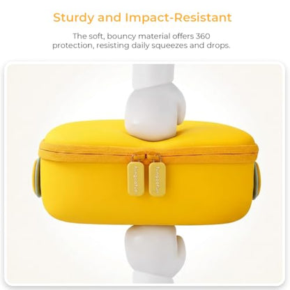 Hard Shell Makeup Case, Waterproof Travel Makeup Organizer with Adjustable Dividers & Brush Holder, Portable Cosmetic Bag with 360° Rotating Handle, Large Capacity Cute Makeup Case for Women