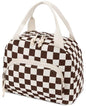Lunch Bag Women Lunch Box for Women Adult Cute Insulated Lunch Bag Small Cooler Lunch Tote Bags for Work Picnic School (Coffee-White Plaid) - color: Coffee-White Plaid