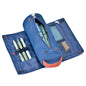 Large Capacity Pencil Case Roll Up Design Multifunctional Pencil Holder Pouch Stationery Pen Bag for Teen Girls and Boys Camping style - Dark Blue - color: Dark Blue