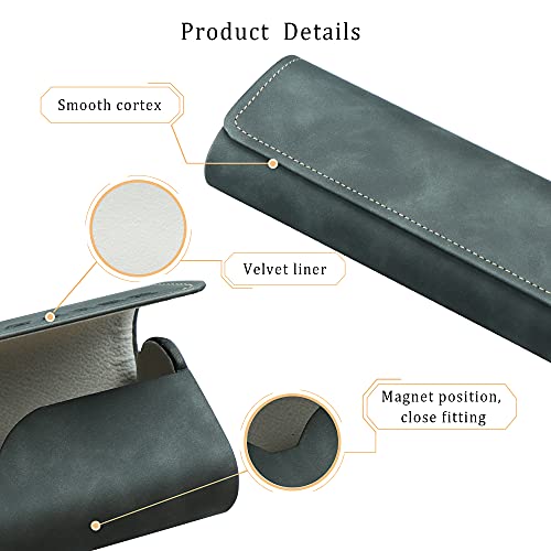 LifeArt Eyeglass Case Hard Shell, Portable Sunglass Case for Women and Men, fashionable PU Leather Eyeglass Case, Lightweight - color: Qhcx(grey)