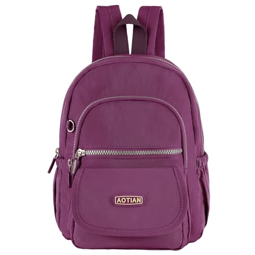 AOTIAN Mini Nylon Women Backpacks Casual Lightweight Small Daypack for Girls - color: Mini Deep Purple