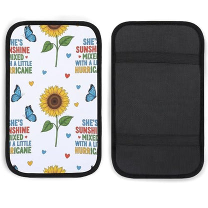 Car Center Console Cover Beautiful Sunflowers, Armrest Cushion for Car, Universal Fit Seat Box Pad for Cars, Trucks, SUVs - color: Picture (63)