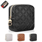 4.9" Small Makeup Bag, Quilted PU Leather Mini Cosmetic Bag for Purse, Portable Small Travel Makeup Pouch for Daily Use, Birthday/Wedding/Christmas Gifts (Quilted Checkered, Black) - color: Quilted Checkered Black-4.9 inch