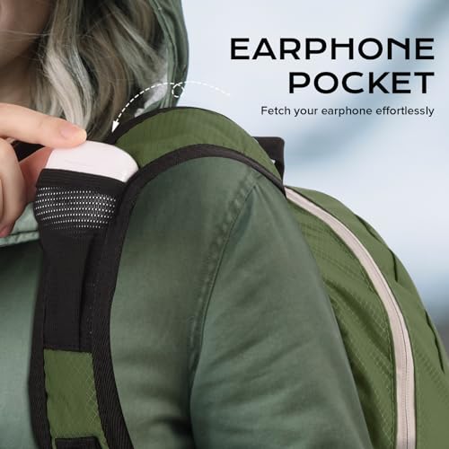 VPBAGE 15L Water-resistant Hiking Daypack, Small Backpack Travel Outdoor, Lightweight Packable Day Pack Carry On for Women Men Adults - color: Army Green