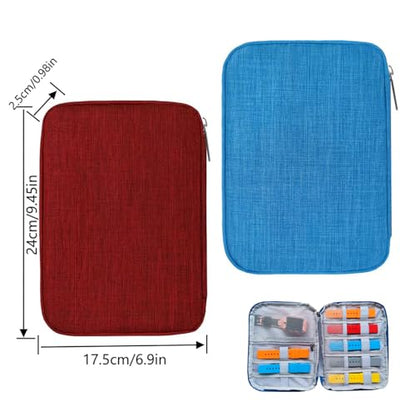 2Pack Watch Bands Storage Organizer Fits Most Sizes Travel Organizer Bag for Watch Bands and Accessories(red+blue)
