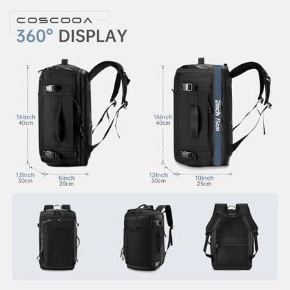 Carry On Travel Backpack 40x30x20cm Expandable 30-35L, 40x30x25cm Personal item Size Bag,15.6inch Laptop Backpack with Shoe Compartment and Wet Pockets,Mochila de Viaje