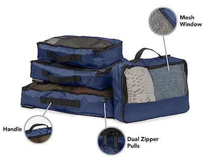 Covermates Packing Cube Set for Travel & Luggage Organization – Premium Suitcase Organizer Bags with Mesh Window & Carrying Handles – Lightweight Compression Cubes for Clothes & Essentials, Blue