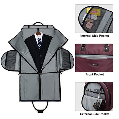Modoker Rolling Garment Bags, 25in Large Garment Duffle Bag with Wheels, 3 in 1 Garment Suit Luggage Bag, Not Standard Carry-On Size for Women Men Business Travel Weekender, Red - color: 25in-Red