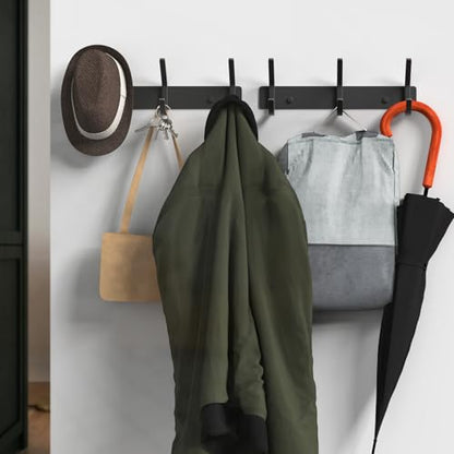 VAEHOLD Coat Hooks Wall Hook for Hanging Clothes Robes Towels Hats Heavy Duty Coat Hanger Coat Rack Wall Mount with 3 Hooks - Black - color: Black, size: “C“ Shape 3 Hooks 1 Pack
