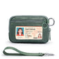 YDF The Iris Wallet for Women Mini Zip Card Case with Clear ID Window Zipper Coin Purse Lightweight Portable Keychain Wallet - color: green