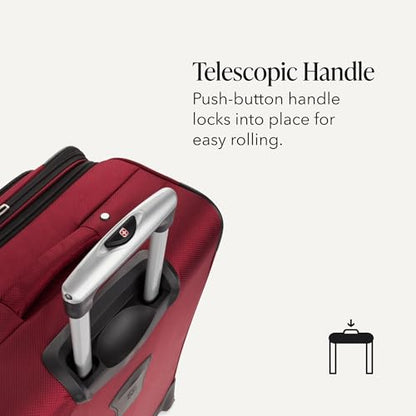 SWISSGEAR Sion Softside Expandable Spinner Luggage Durable Lightweight Travel Suitcase, Burgundy, Checked-Medium - color: Burgundy, size: Checked-Medium