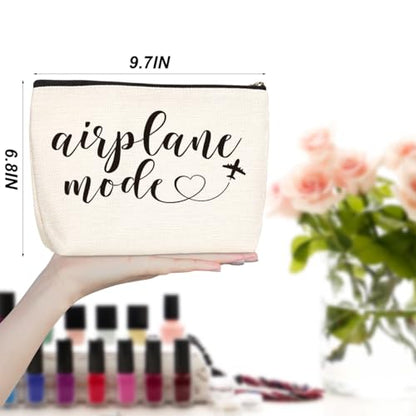 Funny Airplane Travel Gifts for Women Makeup Bag Travel Essentials Cosmetic Bag Travelers Toiletry Bag Flight Vacation Gifts for Sister Travelers Girls Trip Birthday Mothers Day Anniversary - color: Airplane