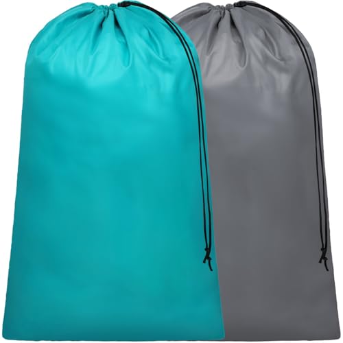 F-color Travel Laundry Bags 2 Pack - Cruise Essentials 2026 Washable Dirty Clothes Travel Bag 24 x 36 Inch for Cruise Ship Cabin, Summer Camp & College Dorm Hamper Liner, Blue & Gray - color: 2-Pack, Blue & Gray