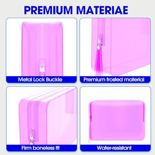 ZHOOGE 6 Pack Clear Cosmetic Bag Makeup Bags Toiletry Bag with Zipper and Handle, TSA Approved Clear Organizer Bags, PVC Cosmetic Pouch for Women and Men Fit Carry-on Travel Essentials - color: C-6 Color