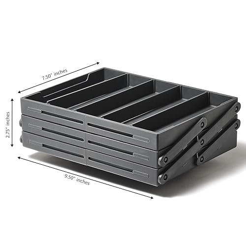 Ontel Smart Drawer Organizer - Multi-level Jewelry Holder, Cosmetics Organizer, or Office Drawer Organizer with Adjustable Dividers for Organization and Storage, Fits Drawers 9.5"W x 7.5"L x 2.75"D - style: Smart Drawer