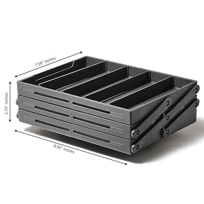 Ontel Smart Drawer Organizer - Multi-level Jewelry Holder, Cosmetics Organizer, or Office Drawer Organizer with Adjustable Dividers for Organization and Storage, Fits Drawers 9.5"W x 7.5"L x 2.75"D - style: Smart Drawer