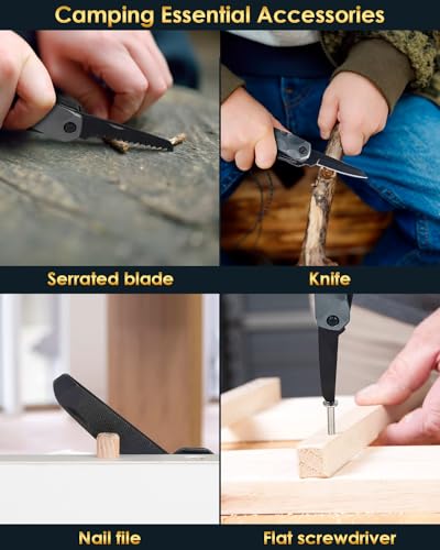 Fathers Day Dad Gifts from Daughter Son Wife, 13-in-1 Hammer Multitool, Cool Camping Accessories & Survival Tools, Unique Birthday Present Ideas Gifts for Men, Husband, Grandpa, Step Dad, Him - style: DAD GIFTS