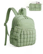 BAGSMART Mini Backpacks for Women, Puffy Checkered Quilted Small Backpack with Pouch, Lightweight Daypack Purse, Water-Resistant Bookbag for Daily Travel College, 2-in-1 Set, Sage Green - color: Sage Green