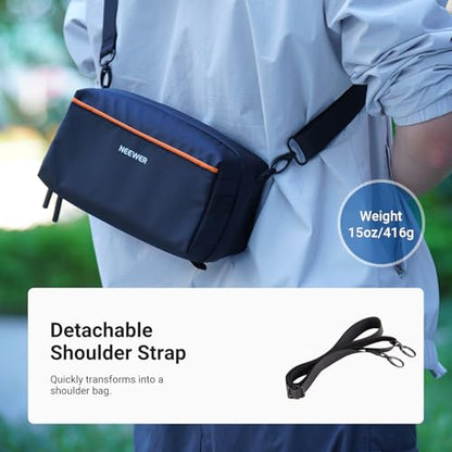 NEEWER Tech Pouch, Splashproof Tech Organizer Storage Case Travel Carry Bag with Multi Compartments Shoulder Strap for Electronics Photography Accessories SD Card Battery Cable Cord Charger, PB024 - style: Pb024