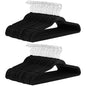 Amazon Basics Slim Velvet Non-Slip Space Saving Suit Clothes Hangers, Closet Organizer, Black/Silver, 100-Pack - color: Black, size: Pack of 100