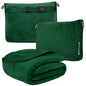 PAVILIA Travel Blanket Pillow, Soft Airplane Blanket 2-in-1 Combo Set, Plane Blanket Compact Packable, Flight Essentials Car Pillow, Travelers Gifts Accessories, Luggage Backpack Strap, 60x43 Green - color: Green